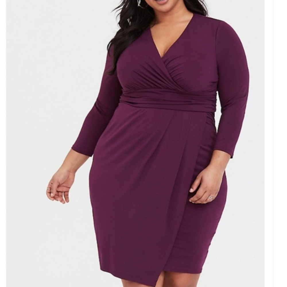Torrid 2 Studio Knit Surplice Faux Wrap Dress